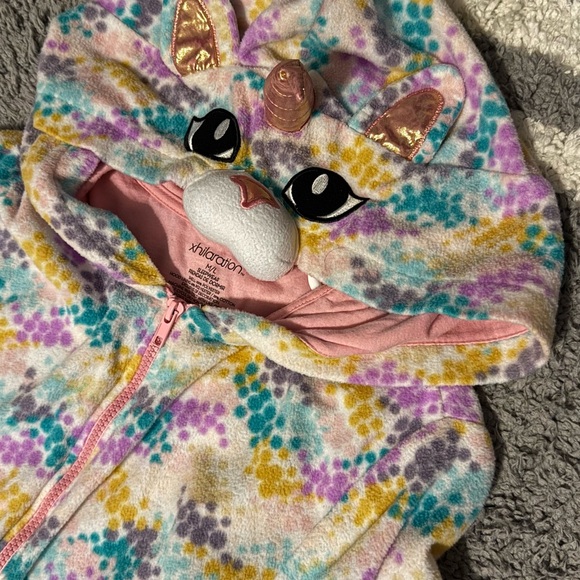 Woman’s Colorful Cat Unicorn Hooded Onesie - Picture 1 of 4
